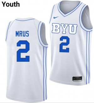 Tyler Mrus BYU Cougars Limited College Basketball #2 Youth Jersey - White