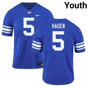 Cody Hagen The Y College Football #5 Youth 2025 Jerseys - Royal