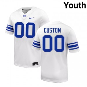 Custom Brigham Young University #00 College Football University Youth Jerseys - White