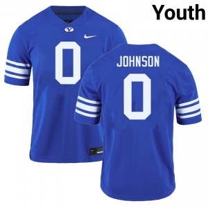 Evan Johnson BYU Cougars #0 Youth Player College Football Jersey - Royal