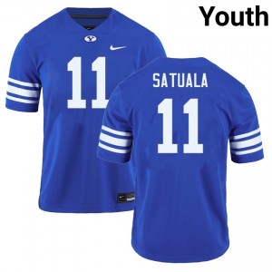 Faletau Satuala BYU Cougars Youth #11 High School College Football Jersey - Royal