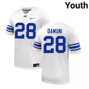 Jovesa Damuni The Y University #28 Youth College Football Jersey - White