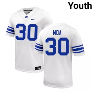 Sione Moa BYU Cougars University #30 Youth College Football Jersey - White